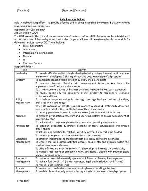 Coo ceo-role & responsibility | DOC