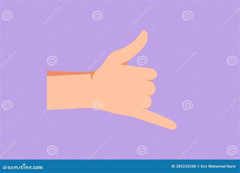 Graphic Flat Design Drawing Hand Making Hang Lose Sign. Hawaiian Hand ...