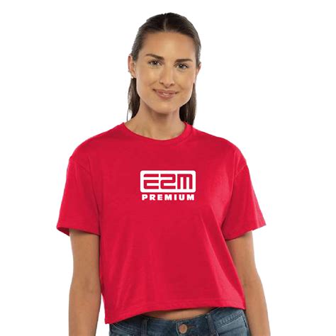 E2M Premium - Ladies Crop T-shirt - Red | Triple E Apparel