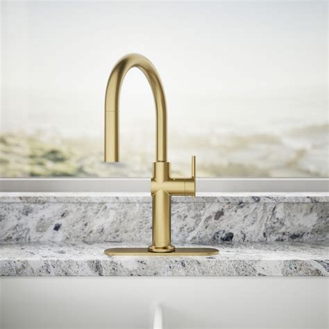 KOHLER Crue Vibrant Brushed Moderne Brass Single Handle Touchless Pull ...
