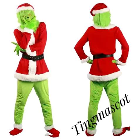 Realistic Christmas Grinch Mascot Costume