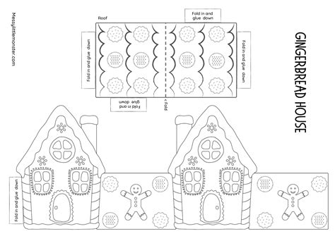 Printable Gingerbread House Template For Kids