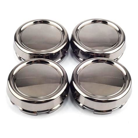 79mm(3.11in)/73mm(2.87in) Black Chrome Car Wheel Center Caps Cover Set ...