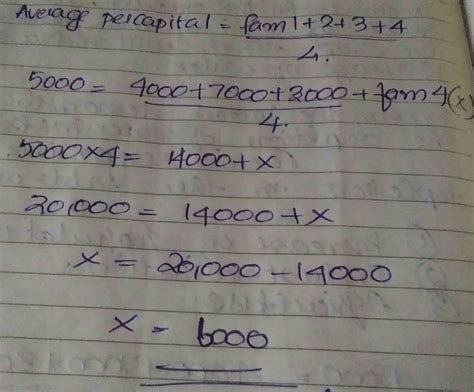 Assume there are 4 families in a country. The average per capita income ...
