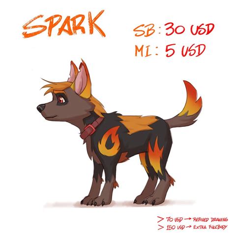 [adoptable] Spark - the fire dog (OC by me) : r/furry