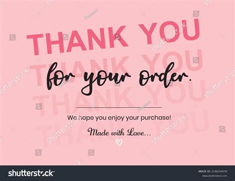 Thank You Your Order Card Design Stock Vector (Royalty Free) 2146254559 ...