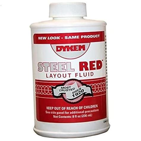 Dykem 04968 Red Layout Fluid - 8 oz Brush-In-Cap Bottle - 80496 [PRICE ...