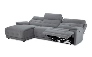 Rumor Gray 114'' Power Reclining 3 Piece Left Arm Facing Chaise ...