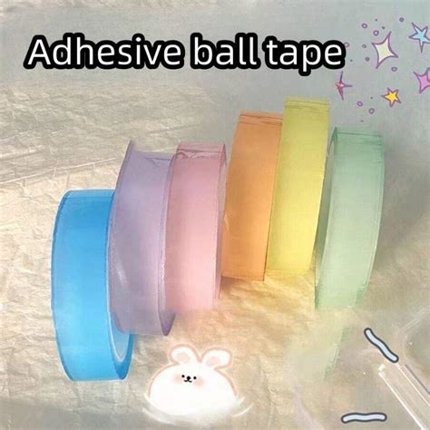 1/5pcs Clear Slime Tape, Stretchy Sticky Slime Tape, Stress Relief ...