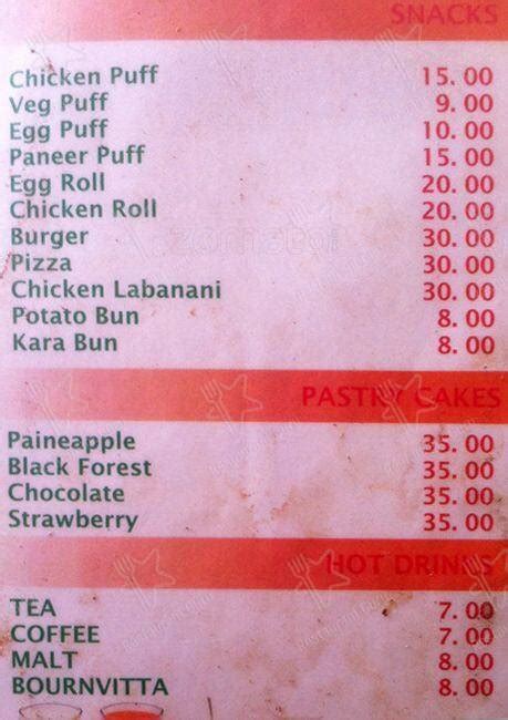 Menu at Bake House Bakery & Restaurant, Mysuru, 8MC6+48C
