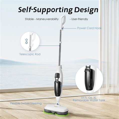 15 in 1 Steam Spin Mop Cleaner Machine with Handheld Unit for Cleaning ...