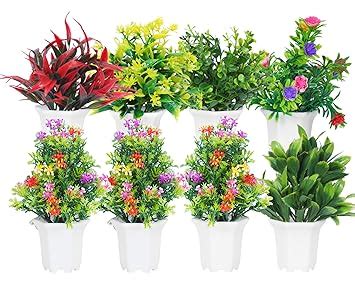 Buy Dekorly Plastic Wild Artificial Flower Plants With Cute Hexa Pot ...