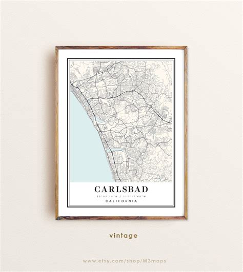 Carlsbad California Map Carlsbad CA Map Carlsbad City Map | Etsy