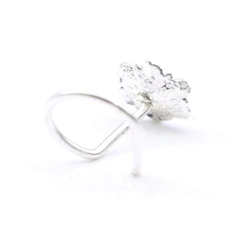 Flower Shape Sterling Silver Oxidized Nose Pin for Girls and women in ...
