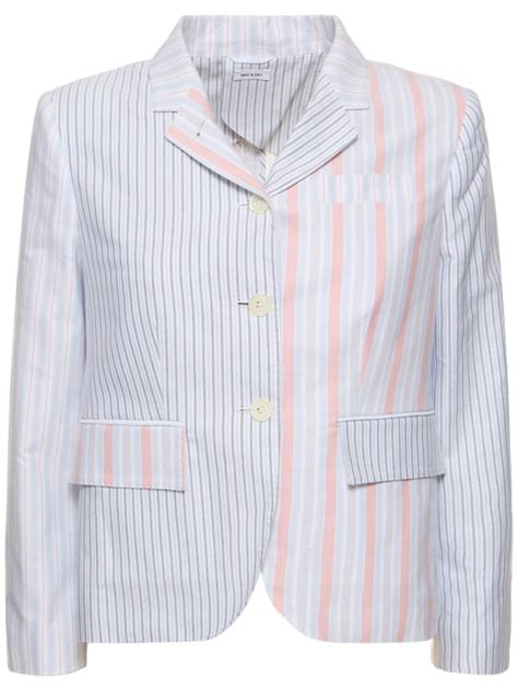 Striped cotton oxford jacket - Thom Browne - Women | Luisaviaroma
