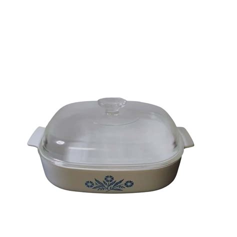 Corning Ware Casserole Dish Blue Cornflower, Pyrex Glass Cover (s)