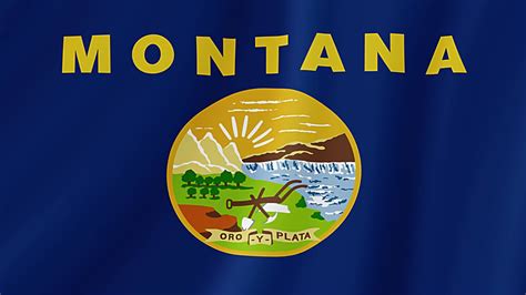 Montana State Waving Flag. Realistic Flag Animation. 39000520 Stock ...