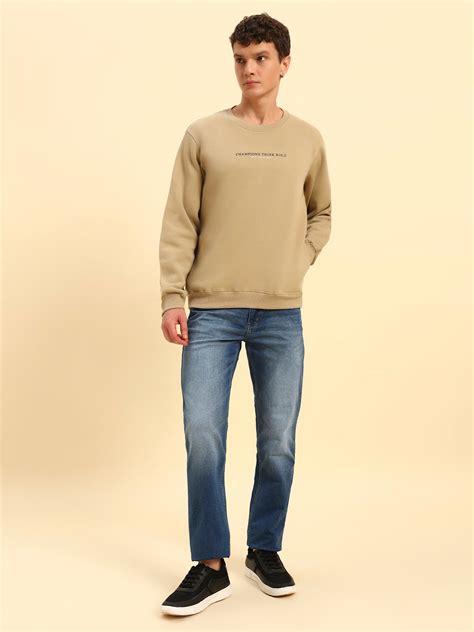 Sweatshirt for Men | Winter Wear Fleece Fabric Pull-On Closure Round N ...