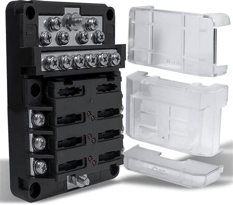 6 Way Fuse Box with 12 Ground Negative Busbar for | Ubuy India