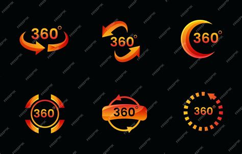 360 기술 로고 세트 | 프리미엄 벡터