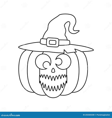 Coloring Page with Halloween Pumpkin Stock Vector - Illustration of ...