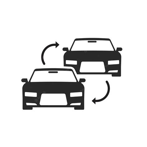 Premium Vector | Car trade in change icon or vehicle replace swap exchange symbol pictogram ...