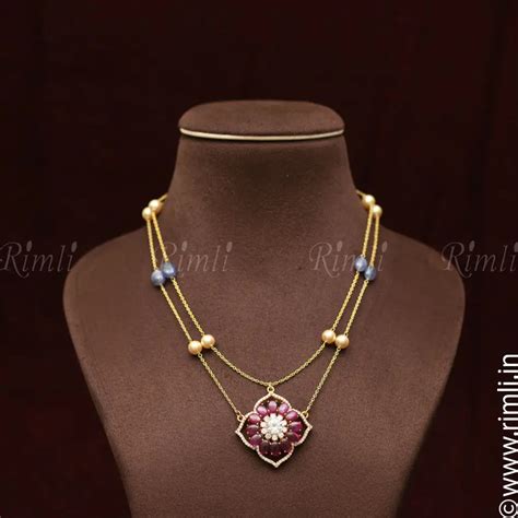 925 Gold Plated Silver Necklace | Rimli.in – Page 2