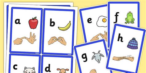 Alphabet Flashcards with British Sign Language - phase 1