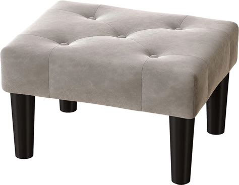 viewcare Small Footstool Ottoman, Velvet Soft Foot Stool Ottoman With ...