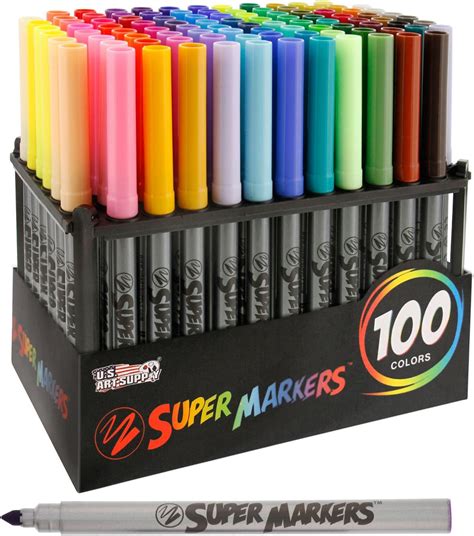 Amazon.com: Super Markers Set with 100 Unique Marker Colors - Universal ...