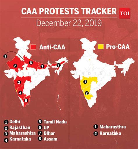 Infographic: CAA protests tracker | India News - Times of India