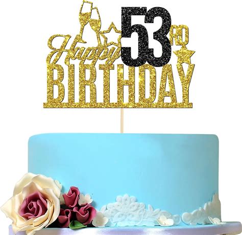 Buy Happy 53rd Birthday Cake Topper - Fifty three-year-old Cake Topper ...