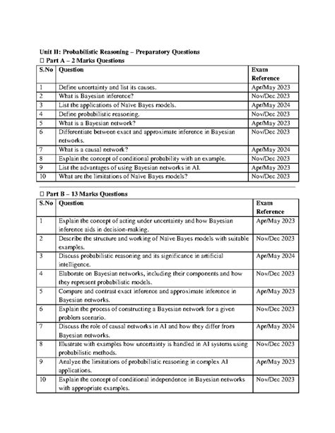 Unit - 2 - Useful to study in semester exam - Unit II: Probabilistic ...