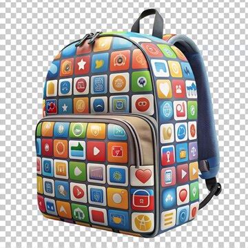 Social media backpack on transparent background | Premium AI-generated PSD