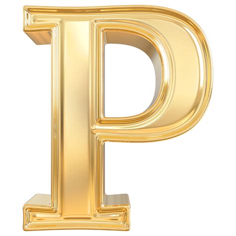 Gold letter P font 3d render 36305655 PNG