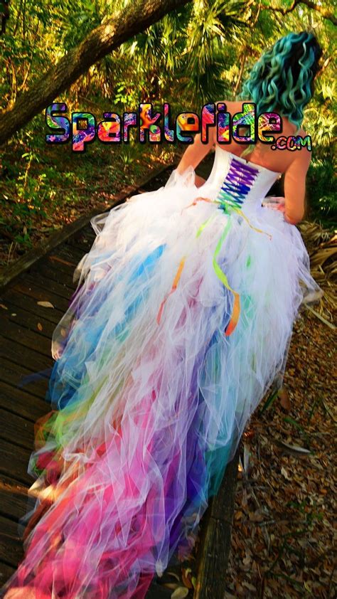 rainbow wedding dress