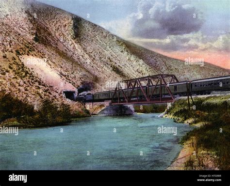 Tunnel and Humboldt river near Ryndon, Nevada, USA illustration Stock ...