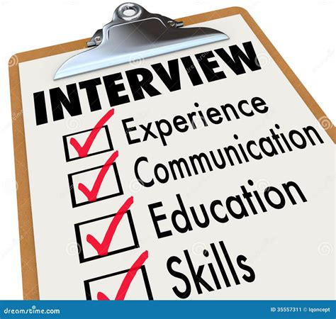 Interview Checklist Job Candidate Requirements Stock Illustration - Illustration of appointment ...