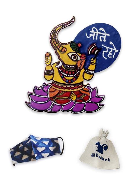 Buy Gilahri Handicrafts Ganesha Fridge Magnet - Wooden Madhubani ...