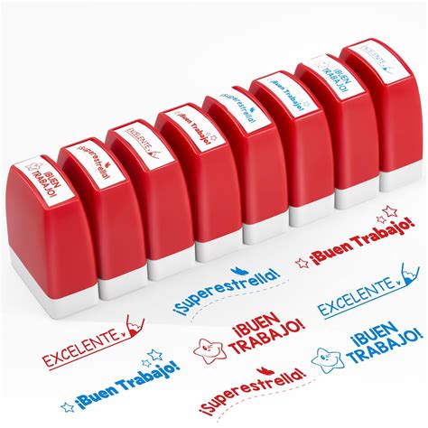 Snapklik.com : 8 Pcs Teacher Stamp Spanish Teacher Grading Stamp Gifts ...