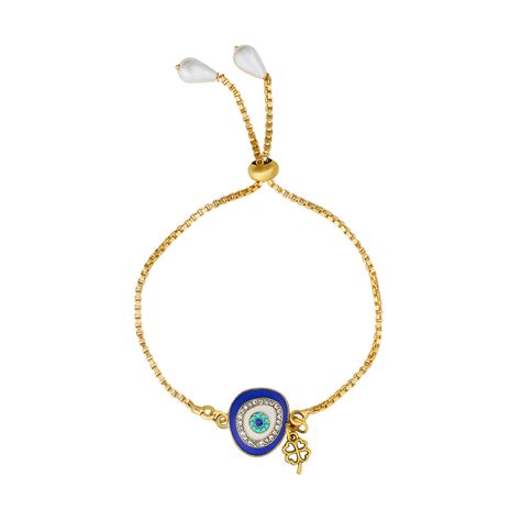 Teejh Amolika Blue and Gold Evil Eye Beaded Rakhi