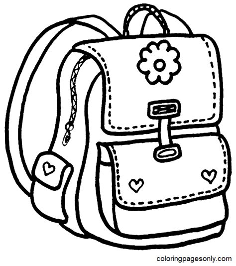 64 Backpack Coloring Pages - ColoringPagesOnly.com