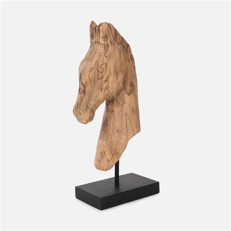 Shop Brown Wooden Finish Horse Head with Stand - at Best Price Online ...