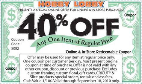 hobby lobby coupon 40 off printable