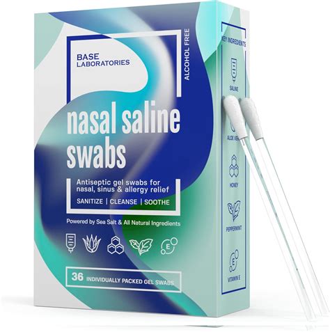 BASE LABORATORIES Base Labs Saline Nasal Swabs | Soothing & Cleansing ...