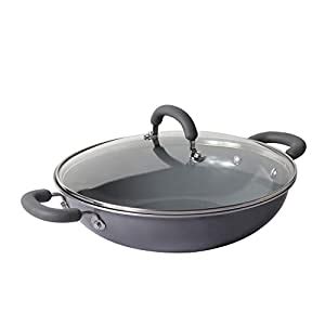 Buy Meyer Anzen, Coated Aluminum Kadai with Glass Lid | Ceramic Kadai ...