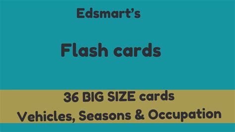 Edsmart BIG & Thick Flash Cards for Toddlers & Preschool - Vehicles ...