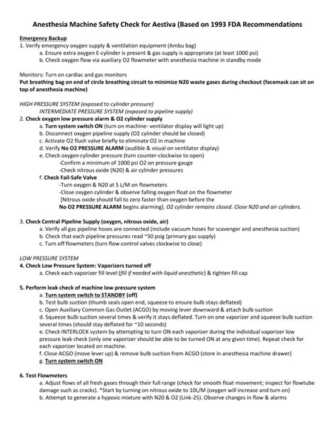 Image result for Anaesthesia Machine Check