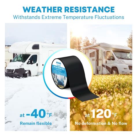Snapklik.com : RV Sealant Tape, 4 Inch X 50 Foot RV Roof Tape Black, UV & Weatherproof Butyl ...
