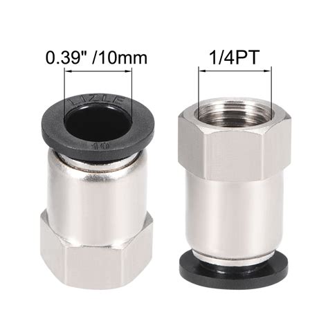 Buy uxcell Push to Connect Tube Fitting Adapter 10mm Tube OD x 1/4PT ...